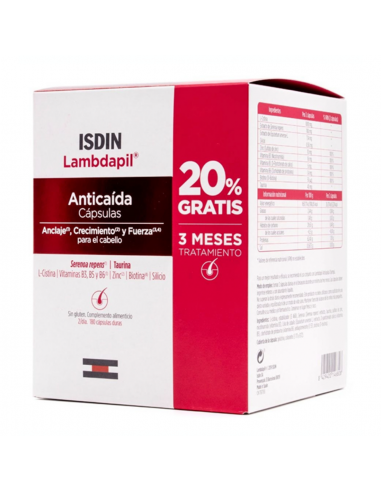 Isdin Lambdapil Anti-Caída 180 Cápsulas Pack 3...
