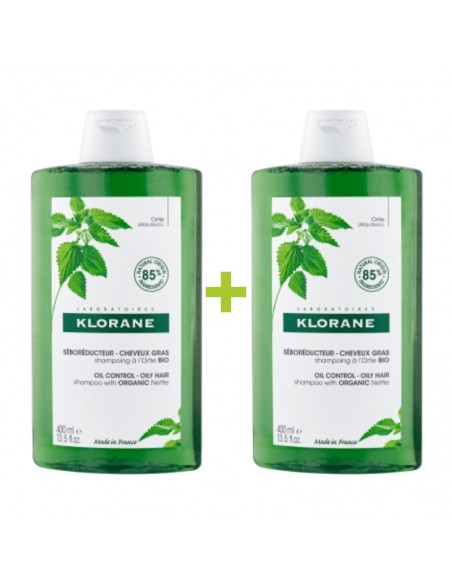 Klorane Champú Seborregulador a la Ortiga Bio 2x400 ml 40% Dto en la 2ª Unidad.