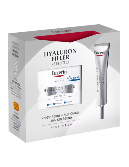 Eucerin Hyaluron-Filler x3 Efecto Crema de Día SPF15 - 50 ml + Contorno de Ojos SPF15 – 15 ml