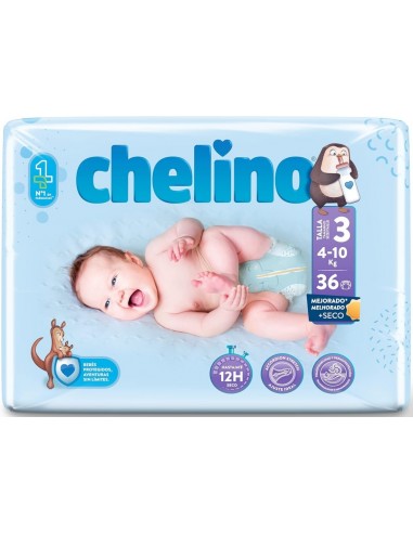 Chelino Pañal Talla 3 Peso de 4 a 10 Kg - 36...