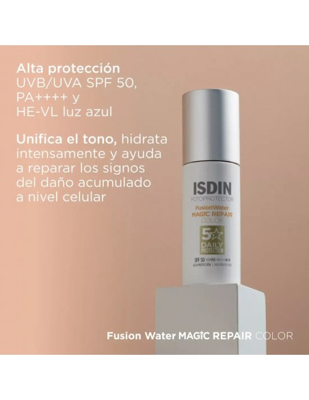 Isdin Fotoprotector Fusion Water Magic Repair con Color SPF 50 - 50 ml