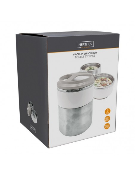 Nerthus Termo Doble de Acero Inoxidable para Sólidos 1 litro + 0,5 litros