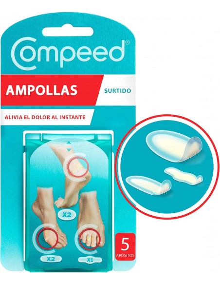 Compeed Apósito Ampollas Surtido Mediano-Pequeño para Dedos Pie - 5 unidades