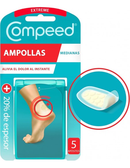 Compeed Extreme Apósito Acolchado Ampollas Mediano 4,2x6,8 cm - 5 unidades