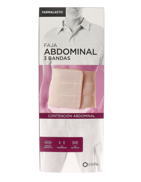 Farmalastic Faja Abdominal 3 Bandas Beige Talla Pequeña (contorno cintura 70-90 cm)