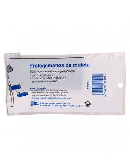Genéricos de Farmacia Protegemanos de Neopreno Forrado Negro para Muleta - 1 unidad