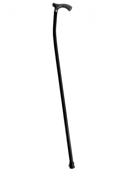 García 1880 Bastón Curvado Aluminio Negro Puño Metacrilato Gris 90 cm