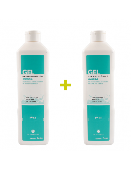 Inibsa Gel Dermatológico de Ducha con Colágeno Pieles Normales Pack Familiar  2x1 litro
