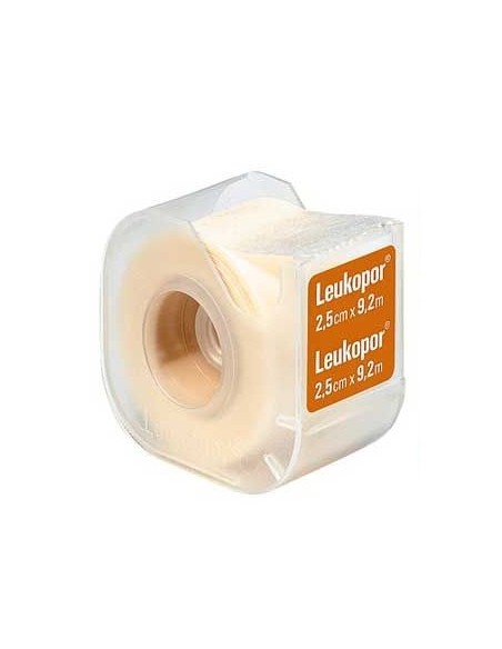 Leukopor Esparadrapo Papel Blanco con Dispensador 2,5 cm x 9,2 m