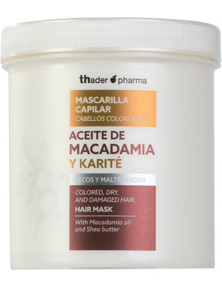 Thader Pharma Mascarilla Capilar Cabellos Coloreados Secos y Maltratados con Aceite de Macadamia y Karité 700 ml