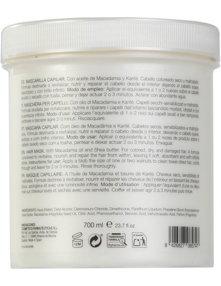 Thader Pharma Mascarilla Capilar Cabellos Coloreados Secos y Maltratados con Aceite de Macadamia y Karité 700 ml
