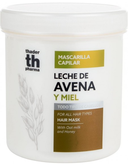 Thader Pharma Mascarilla Capilar Suavidad y Brillo con Leche de Avena y Miel Todo Tipo de Cabellos 700 ml