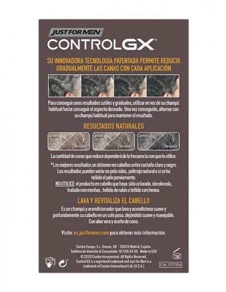 Just For Men Control GX 2 en 1 Champú y Acondicionador Reductor de Canas 147 ml