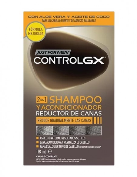 Just For Men Control GX 2 en 1 Champú y Acondicionador Reductor de Canas 147 ml