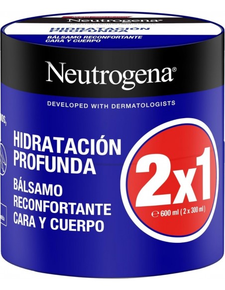 Neutrogena Deep Moisture Bálsamo Reconfortante Hidratación Profunda Cara y Cuerpo 2x300 ml