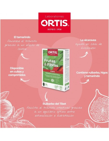 Ortis Frutas & Fibras Forte Tránsito Intestinal 24 comprimidos