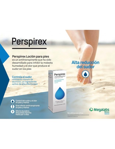 Perspirex Loción para Pies Antitranspirante Alta Eficacia hasta 3 días 100 ml