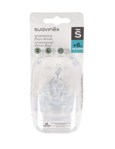 Suavinex Tetina Anatómica de Silicona Flujo Denso +6m - 2...