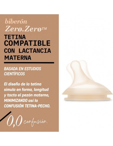 Suavinex Tetina Silicona Flujo Medio para Biberón Zero.Zero +3m - 2 unidades
