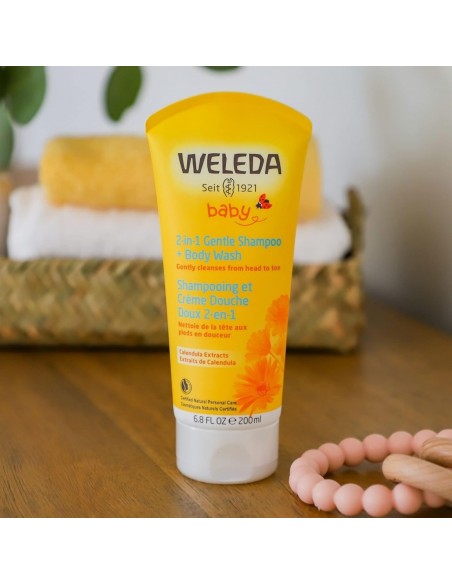 Weleda Baby 2 en 1 Champú y Gel de Ducha con Caléndula 200 ml