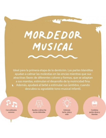 Suavinex Mordedor Llavero Musical Azul/Rosa/Amarillo +0m