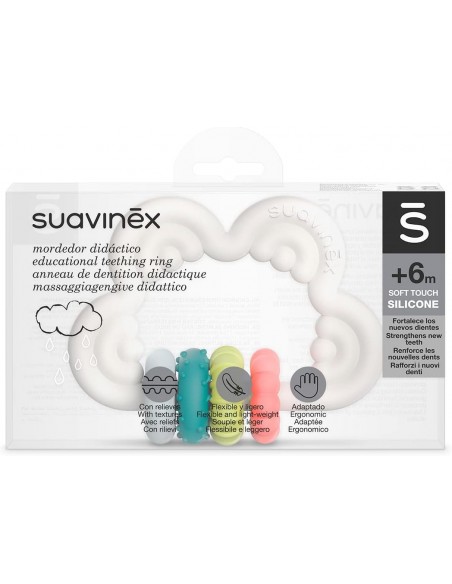 Suavinex Mordedor Didáctico Silicona Suave Nube Gris +6m
