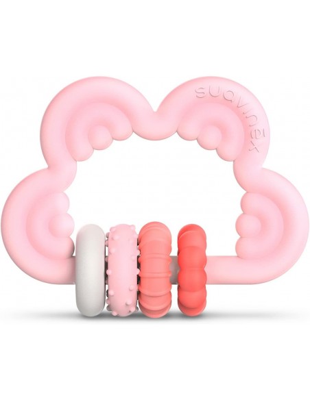 Suavinex Mordedor Didactico Silicona Suave Nube Rosa +6m
