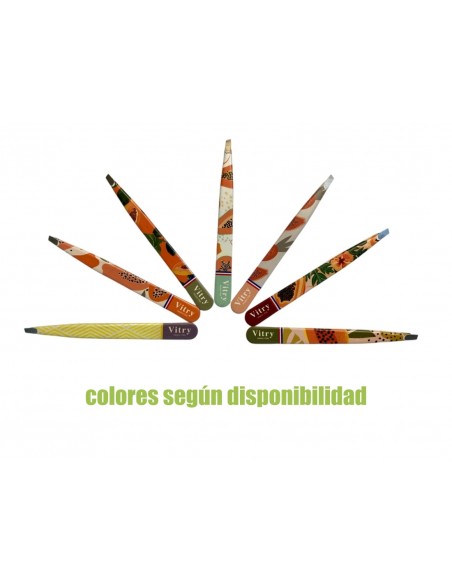 Vitry Pinza de Depilar Decorada con Punta Oblicua
