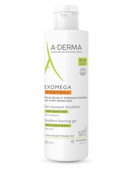 Aderma Exomega Control Gel Limpiador Emoliente 500 ml