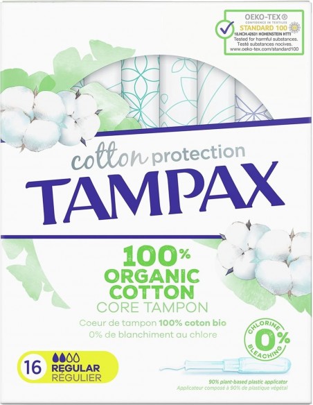 Tampax Regular 100% Algodón Orgánico 16 unidades