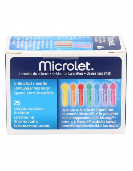 Ascensia Lancetas Microlet de Colores para Glucemia 25 unidades
