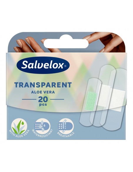 Salvelox Transparent Aloe Vera Apósitos Transparentes 3 Tamaños 20 unidades