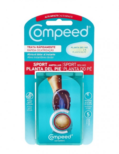Compeed Sport Apósito Ampollas Planta del Pie 4x6,6 cm - 5 unidades