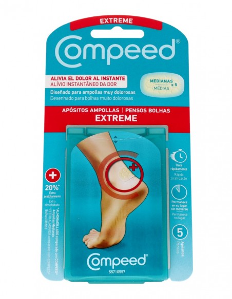 Compeed Extreme Apósito Acolchado Ampollas Mediano 4,2x6,8 cm - 5 unidades