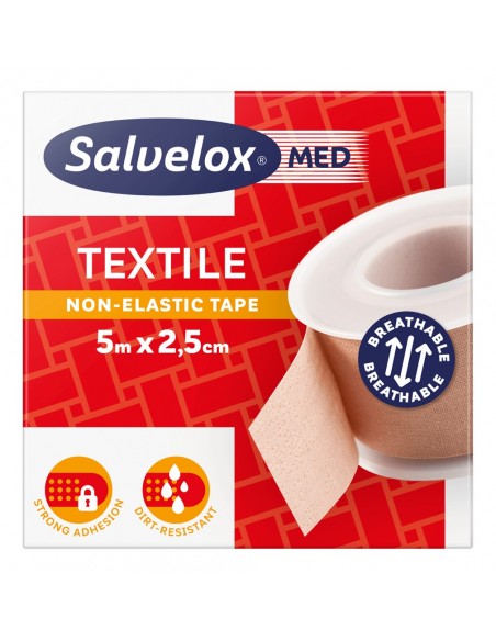 Salvelox Med Esparadrapo Tela Beige 2,5 cm x 5 m
