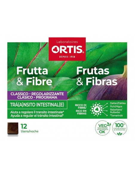 Ortis Frutas & Fibras Clásico Tránsito Intestinal 12 cubos