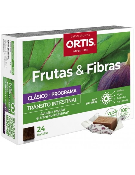 Ortis Frutas & Fibras Clásico Tránsito Intestinal 24 cubos