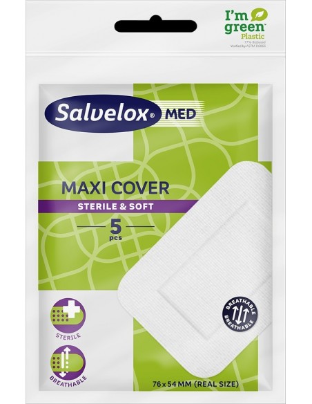 Salvelox Med Maxi Cover Apósito Transpirable 76x54 mm 5 unidades