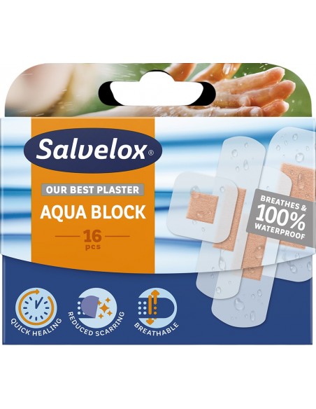 Salvelox Aqua Block Apósitos Waterproof 4 Tamaños 16 unidades