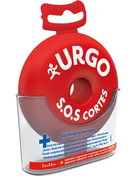 Urgo SOS Cortes Banda Stop Sangrado 2,5 cm x 3 m - 25 aplicaciones