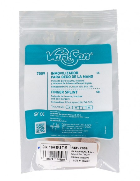 Varisan Inmovilizador para Dedo de la Mano Talla M (6,5 cm)