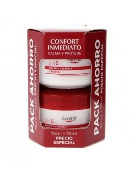 Eucerin pH5 Facial Crema Hidratante Piel Seca y Sensible 2x75 ml
