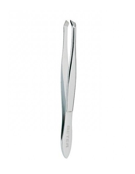 Beter Pinza de Depilar Cromada con Punta Cangrejo Oblicua 9,3 cm