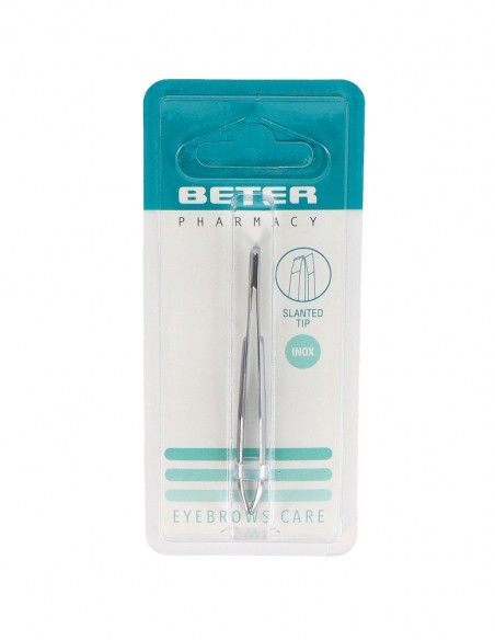 Beter Pinza de Depilar Cromada con Punta Oblicua 7,4 cm