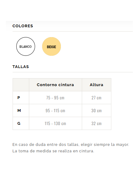 Farmalastic Faja Lumbo-Abdominal Abierta Velcro Color Beige Talla Grande
