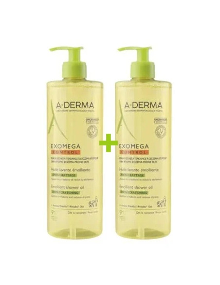 Aderma Exomega Control Aceite Limpiador Emoliente 2 en 1 - 2x500 ml