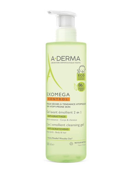 Aderma Exomega Control Gel Limpiador Emoliente Anti-irritación 500 ml