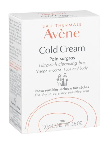 Avène Cold Cream Pan Limpiador Ultranutritivo para Cara y Cuerpo Pieles Secas y Muy Secas 100 g