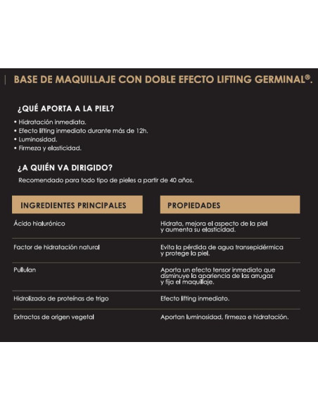 Germinal Radiance Acción Inmediata Lift Sérum Foundation Color Medium Dark 30 ml