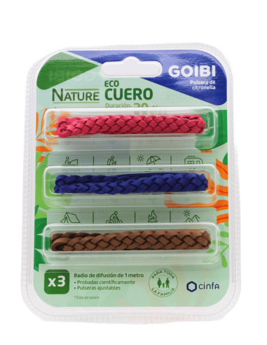 Goibi Nature Eco Cuero Pulsera Antimosquitos de...